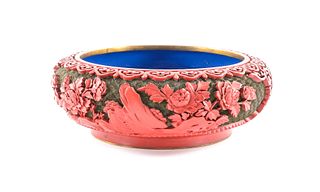 Chinese Carved Cinnabar Lacquer Bowl