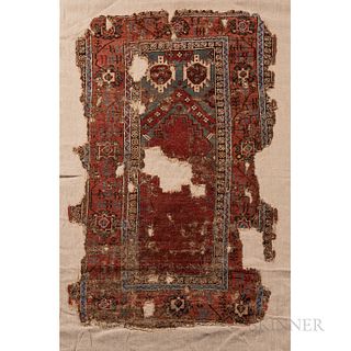 Anatolian Prayer Rug Fragment