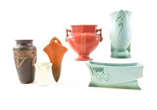 6 Pieces - Roseville Pottery (Art Deco Patterns)