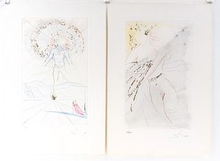2 Salvador Dali Etchings, "Song of Songs" Suite
