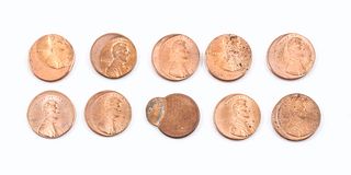 10 Error Lincoln Cents - Off Center