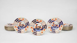 Set of Twenty-Four Wedgwood Bone China Dessert Plates, in the Japan Pattern