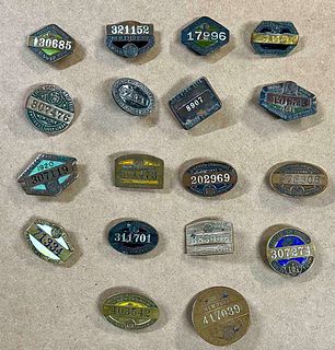 18 Antique New York State Chauffeur Badges