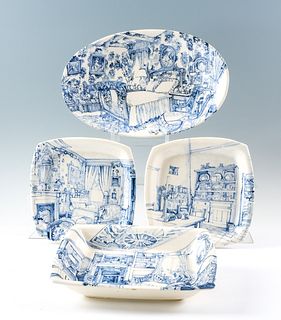 4 Suzanne Sloan Lewis Porcelain Wall Platters
