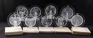 Eleven Lalique Annual Plates