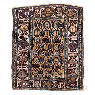 Shirvan Rug with Unusual Field and Kufic Border