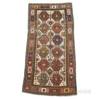 Caucasian Village Rug with White Field and Memling Guls