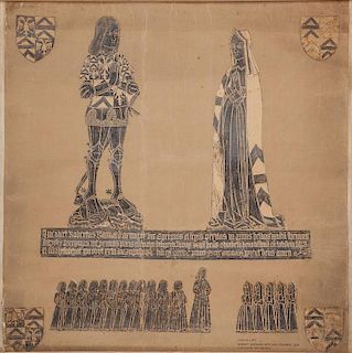 Group of Seven English Brass Rubbings