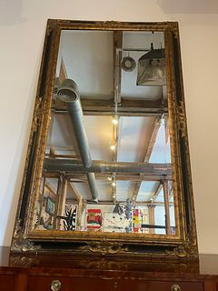 Fancy Gold & Black Floor Length Wall Mirror 