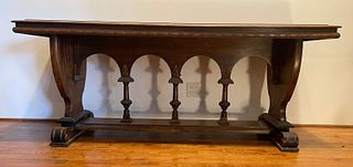Early 20th C Carved Walnut Console from Chicago Hotel