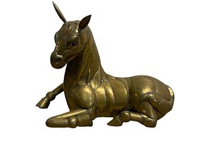 SERGIO BUSTAMANTE Style Brass & Copper Figural Horse Sculpture 