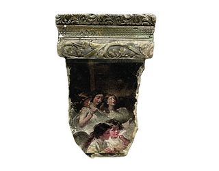 Terracotta Artifact with Painted Scene 
