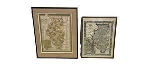 2 State of Illinois Map Prints 
