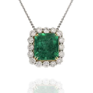 AGL Emerald, Diamond and 18K Necklace
