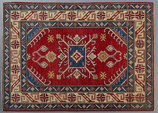 Uzbek Kazak Carpet, 4' 1 x 5' 6.