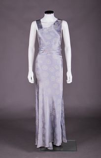 RESIST DYED SILK EVENING DRESS, EARLY 1930s
