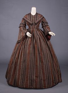 SILK TAFFETA DAY DRESS, c. 1855