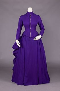 MAUVINE PURPLE DAY DRESS, EARLY 1880s