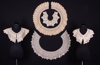 FIVE SILK MALTESE LACE COLLARS, LATE 19TH- EARLY 20TH C