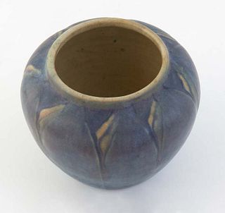Newcomb Art Pottery Low Baluster Vase, 1933, by Sadie Irvine, matte finish, thrown by Francis Ford, the underside inscribed "NC, SI, FF, and UE50," H.