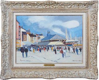 Maurice Dupuy (1929-, French), "Trouville, Normandy," 2000, oil on canvas, signed lower left, titled and dated lower right, with a "Callan Fine Art" g