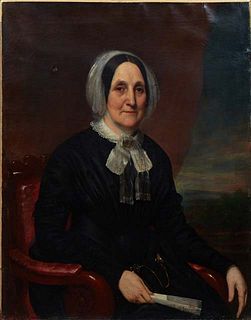 Attributed to Samuel & William Waldo & Jewett (1783/1792-1861/1874, American), "Portrait of Mme A Ketaltas," c. 1850, oil on canvas, with inscription 