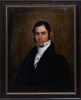 American School, "Portrait of a Gentleman," 19th c., oil on canvas,