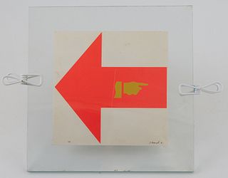 Allan D'Arcangelo (1930-1998, New York), "OP 37, Red Arrow," 1965, silkscreen print, edition 16/30 lower left, signed and dated lower right, with a "c