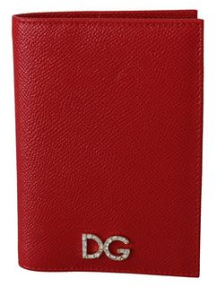 RED DAUPHINE LEATHER BIFOLD WALLET