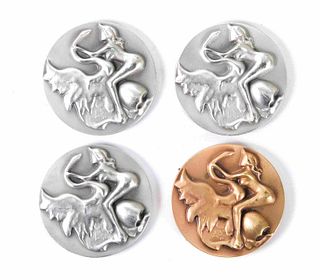 4 Salvador Dali Leda and The Swan Medallions