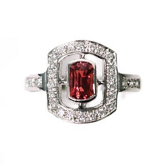 Platinum Ruby & Diamond Ring Size 6