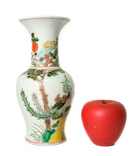 Chinese Porcelain Vase w/Phoenix, Kangxi Mark