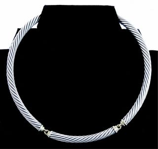 David Yurman 14K YG Sterling Cable Necklace