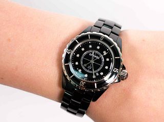 Chanel 33mm Ceramic Diamond J12 Automatic Watch