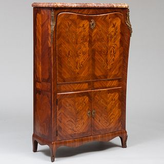 Louis XV Style Ormolu-Mounted Tulipwood and Kingwood Marquetry Secretaire à Abattant 