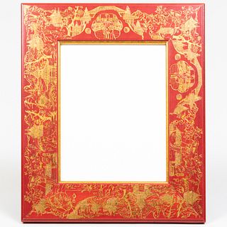 Chinoiserie Red and Gilt-Decorated Frame