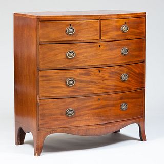 George III Inlaid Mahogany Chest of Drawers, Stamped Flashman & Co., Dover