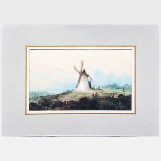 Attributed to Georges Michel (1763-1843): Windmill Scene