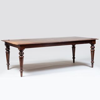 Edwardian Style Stained Wood Library Table