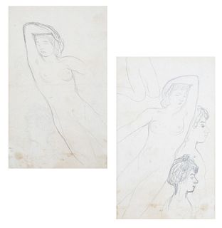 DOUBLE-SIDED NUDE BY PIERRE BONNARD (FRENCH 1867-1947)