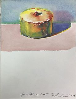 Wayne Thiebaud - Untitled Cake With Hand Dedication