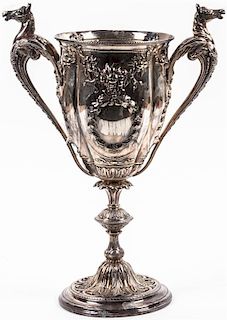 A Sheffield Silver-Plate Trophy, Height 15 1/2 inches.