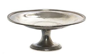 A Silvered Bronze Tazza, Reed & Barton for the Palmer House, having a canvas decorated edge