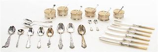 A Group of American Silver Flatware Articles, , comprising 18 souvenir and salt spoons, various makers, and a set of 6 silver-pl