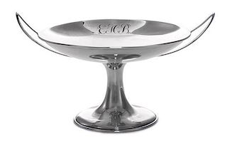 An American Silver Two-Handled Compote, Unger Brothers, New York, NY, Circa 1940, Length over handles 7 7/8 inches.