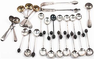 * A Collection of English Silver Flatware Articles, , comprising 17 demitasse spoons, Birmingham, 1886, Cooper Brothers & Sons L
