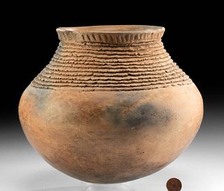 Ancestral Puebloan Corrugated Pottery Jar