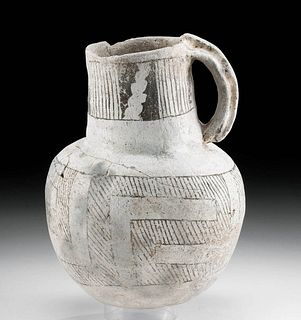 Anasazi Chaco Canyon Pottery Black on White Pitcher