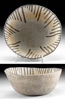 Exhibited Anasazi Pottery Black-on-White Bowl