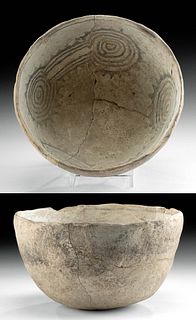 Native American Anasazi Pottery Bowl w/ Geometric Motif